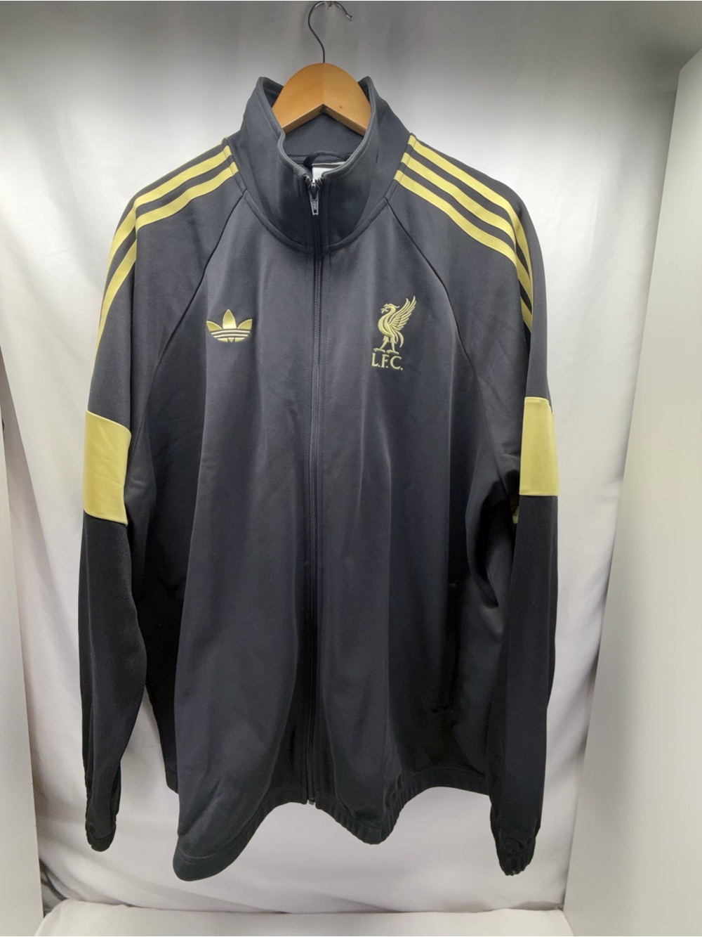 adidas Black and Yellow Liverpool FC Lightweight Track Jacket